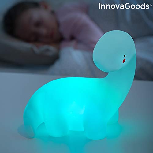 InnovaGoods Lámpara Dinosaurio LED Multicolor Lightosaurus, Blanco