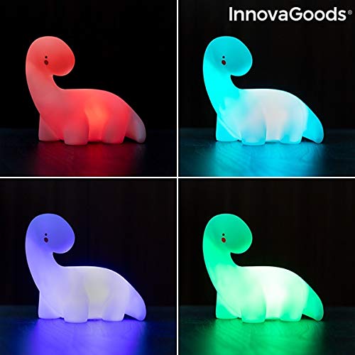 InnovaGoods Lámpara Dinosaurio LED Multicolor Lightosaurus, Blanco