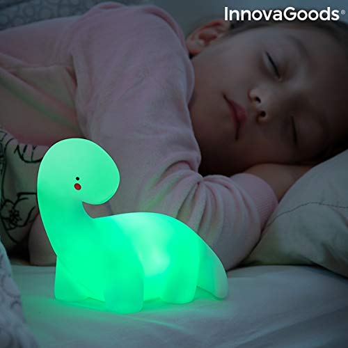 InnovaGoods Lámpara Dinosaurio LED Multicolor Lightosaurus, Blanco