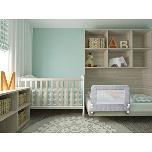 interbaby - Barrera De Cama Abatible 90 Cm Gris Interbaby