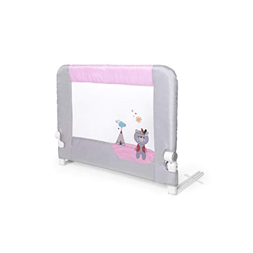 interbaby - Barrera De Cama Abatible 90 Cm Rosa Con Estampado Interbaby