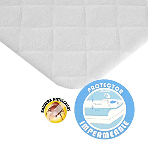 INTERBABY Protector Colchón Acolchado Impermeable - Cuna 60 x 120 - FABRICANTE INTERBABY