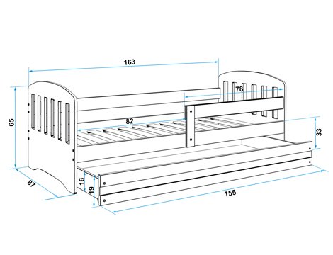 Interbeds Cama Individual Classic, 160X80, SOMIER, COLCHÓN DE Espuma, CAJÓN Gratis, Color:Gris