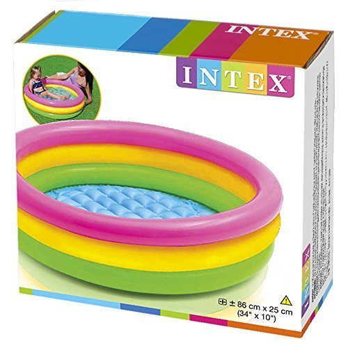 Intex 58924NP - Piscina 3 aros bebé Sunset, 86 x 25cm, 68L