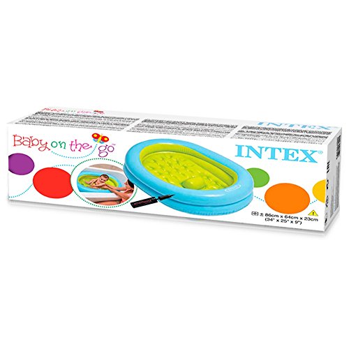 Intex - Bañera hinchable para bebés y bomba manual, 86 x 64 x 23 cm (48421NP)