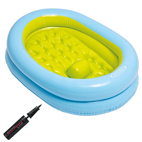 Intex - Bañera hinchable para bebés y bomba manual, 86 x 64 x 23 cm (48421NP)