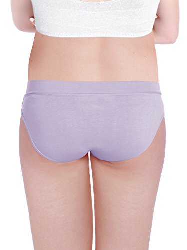 Intimate Portal Mujer Algodón Braguitas Ropa Interior Premamá de Tiro Bajo Rosa Rayas Lunares Morado (PK de 3) M