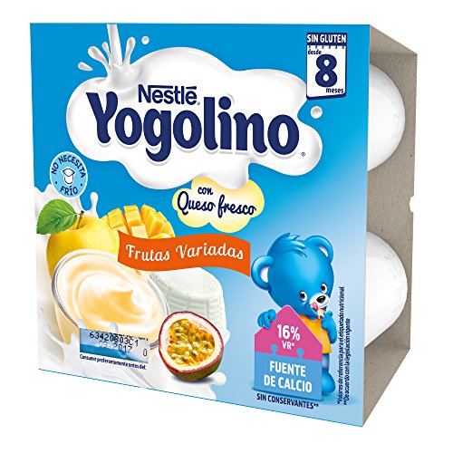 Iogolino Petit Postre Lácteo con Frutas Variadas a Partir de 8 Meses - Paquete de 4 x 100 gr - Total: 400 gr