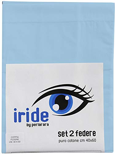 Iride by Perlarara - Juego de 2 fundas de almohada para cuna, 100 % algodón puro, 40 x 60 cm, lavable