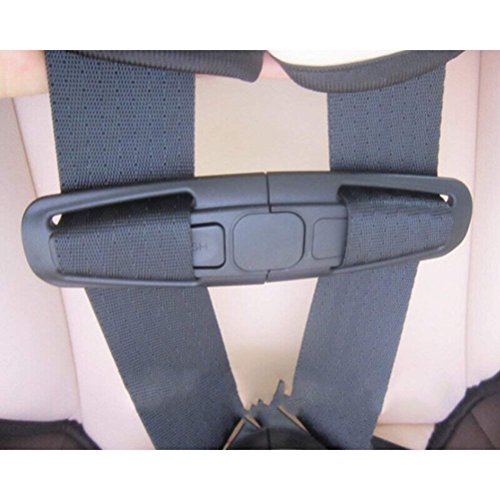 ISKIP Hebilla para Cinturón de Seguridad de Coche, Cinturón de Seguridad, Arnés para el Pecho, Hebilla Segura para Bebés y Niños, Color Negro