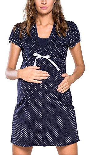 Italian Fashion IF Camisón Premamá J4J 0114 (Azul Oscuro, S)