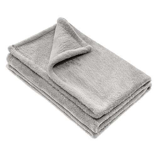 Jacky Manta para bebé / Arrullo / Mantita minicuna - cochecito / Manta polar / Unisex / 100x75 cm / Microfibra / Certificado Oeko -Tex, antialérgico - Gris