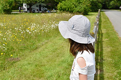 Jan & Jul Baby Unisex Cotton Sun Hat 50 UPF, Adjustable Good Fit, Stay-on Tie (S: 0-6m, Grey Herringbone)