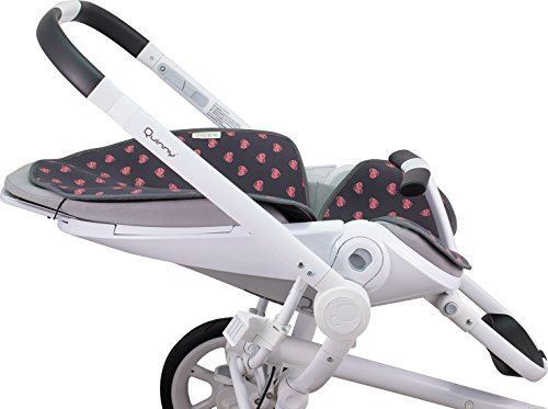 JANABEBE Colchoneta para Quinny Moodd, Stokke y Cybex (Fluor Heart)