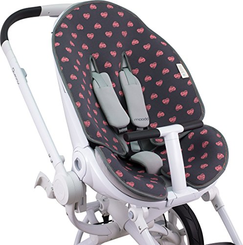 JANABEBE Colchoneta para Quinny Moodd, Stokke y Cybex (Fluor Heart)