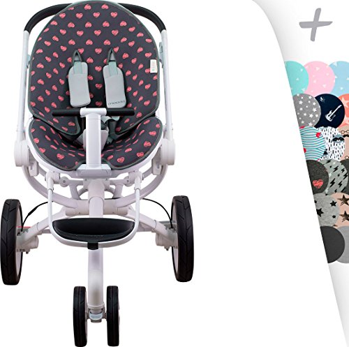 JANABEBE Colchoneta para Quinny Moodd, Stokke y Cybex (Fluor Heart)