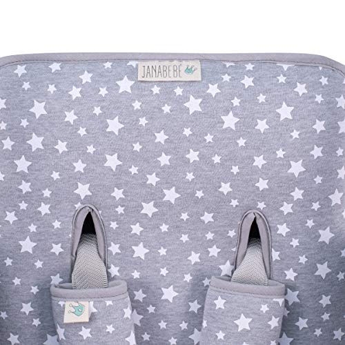 JANABEBE Colchoneta Universal para cochecito + Arneses White star