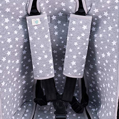 JANABEBE Funda Colchoneta para Cochecitos + Arneses (White Star)