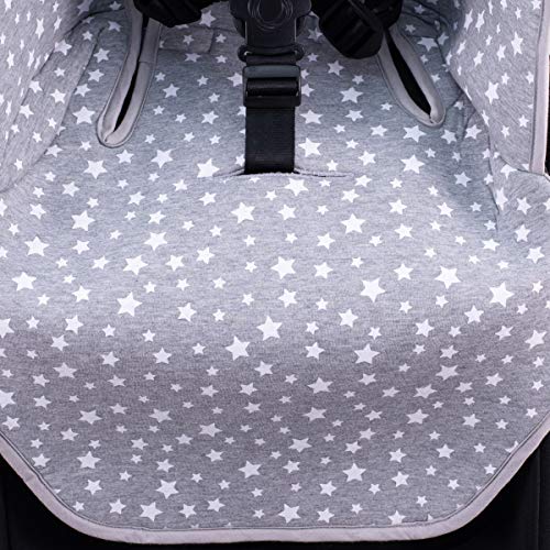 JANABEBE Funda Colchoneta para Cochecitos + Arneses (White Star)