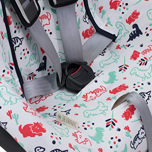 JANABEBE Funda Universal para Silla de Coche Grupo 1-2-3 Dino party