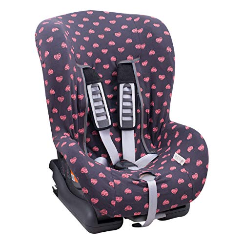 JANABEBE Funda Universal para Silla de Coche Grupo 1-2-3 Flúor heart