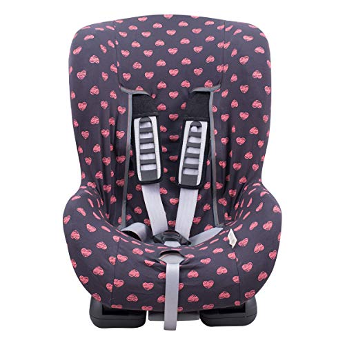 JANABEBE Funda Universal para Silla de Coche Grupo 1-2-3 Flúor heart