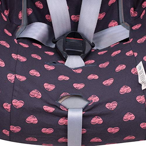 JANABEBE Funda Universal para Silla de Coche Grupo 1-2-3 Flúor heart