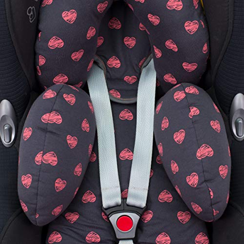 JANABEBE Reductor Universal Bebe Silla de Coche y Paseo 3 piezas (Fluor Heart)