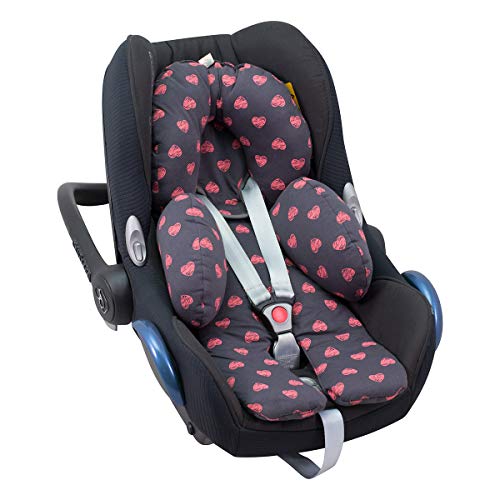 JANABEBE Reductor Universal Bebe Silla de Coche y Paseo 3 piezas (Fluor Heart)