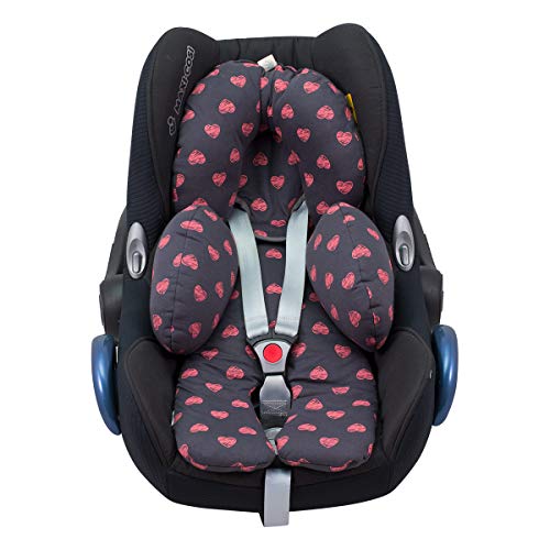 JANABEBE Reductor Universal Bebe Silla de Coche y Paseo 3 piezas (Fluor Heart)