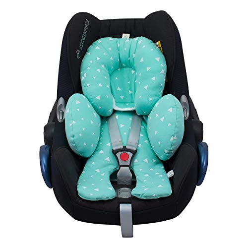 JANABEBE Reductor Universal Bebe Silla de Coche y Paseo 3 piezas White Star (Mint Sparkles)