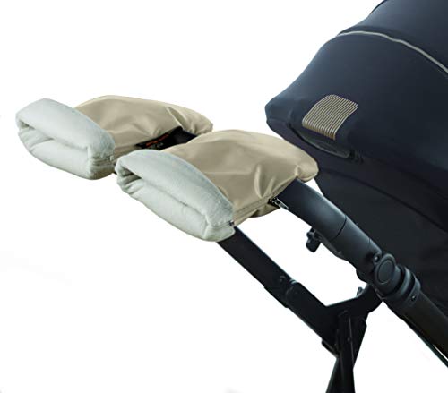 Jané 080486 S45 - Manoplas para Carrito y Silla de Paseo con Forro Polar Interior, Adaptable tanto a Manillar Abierto como Cerrado, Color Gris