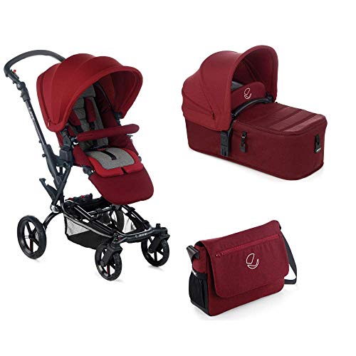 Jané Epic - Cochecito de bebe 2 piezas, capazo plegable y silla de paseo, con bolso y plástico de lluvia, plegado compacto, freno de mano, hamaca reversible, unisex