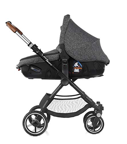 Jané Kendo - Cochecito de bebe 2 piezas, silla de paseo y portabebé convertible matrix light 2, freno de pie, chasis de aluminio de 6,8 kg, plegado compacto, incluye bolso, unisex, color bronze