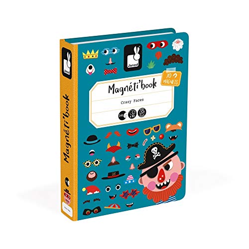 Janod - Magneti'Book Crazy Faces juguete educativo, Niños (J02716)