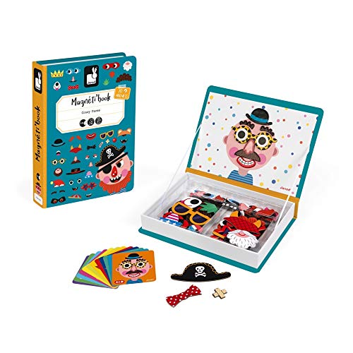 Janod - Magneti'Book Crazy Faces juguete educativo, Niños (J02716)