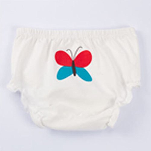 JEELINBORE Ropa Interior para Bebés Niña Braguitas Pantis Volantes Pantalones Bombachos, 3 Piezas | para 1-5 años (Estilo1 Mariposa(3PCS), 100)