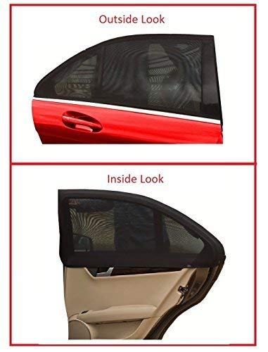 JELLYBABABABY Parasol de Coche, Ventana Lateral Trasera, Para Bebés, Niños y Mascotas, Doble Tejido para Máxima Protección contra Rayos UVA, Fácil instalación, Pack de 2 unidades