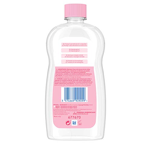 Johnson's Baby Aceite Regular, Deja la Piel Suave y Sana, Ideal para Pieles Delicadas - 3 x 500 ml