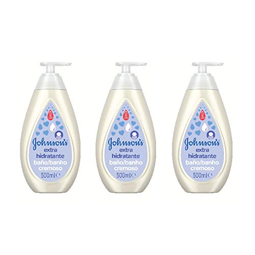 Johnson's Baby - Baño Cremoso Extra Hidratante, 3 x 500 ml