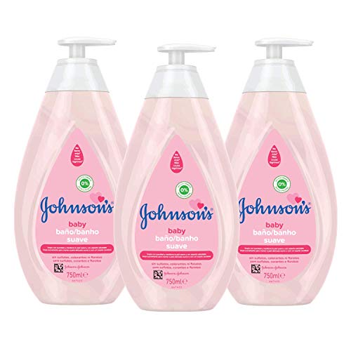 Johnson's Baby Baño Suave, Jabón Líquido Suave y Delicado de Uso Diario para Pieles Sensibles - 3 x 750 ml