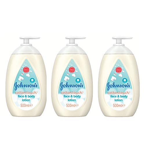 Johnson's Baby CottonTouch Loción Cara y Cuerpo, 24 horas de Hidratación - 3 x 500 ml