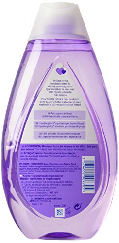 Johnson's Baby Dulces Sueños - Champú con Esencias Relajantes NaturalCalm, Lavanda y Manzanilla, 500 ml