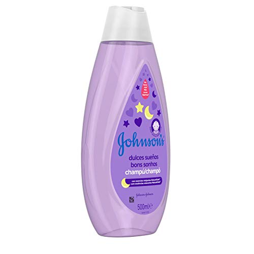 Johnson's Baby Dulces Sueños - Champú con Esencias Relajantes NaturalCalm, Lavanda y Manzanilla, 500 ml