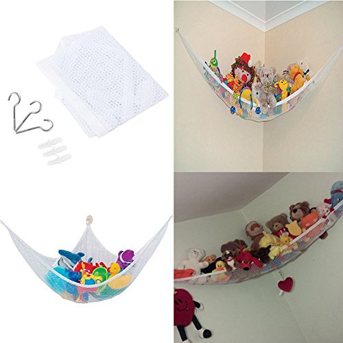 Jouet Hamac de rangement, Zak168 Tidy Endommagée Organiser support de stockage Hamac ultraléger de stockage de grande capacité Organiseur Filet pour peluche Jouets, animaux en peluche, Teddies