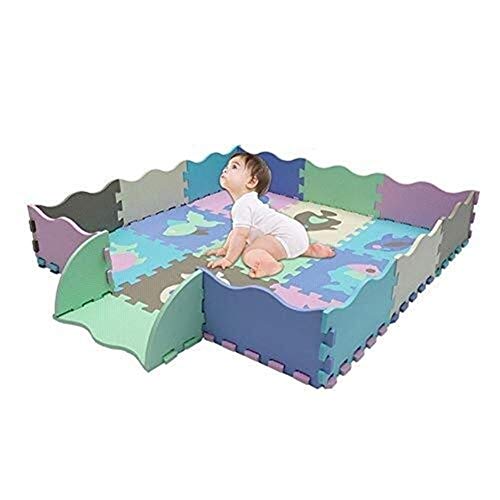 JPVGIA Valla Infantil Baby Foam Alfombra De Juego con Valla EVA Centro De Actividad De Ejercicio Suave Gimnasio Piso Parque Infantil Rastreo Paly Mat para Niños Niños Pequeños Bebés