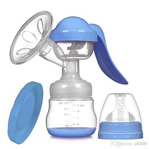 Juego Completo Para Recién Nacido, Extractor de Leche Manual, no Eléctrico, con Biberón y Tetina Modelo de 2ª Generación, Aspirador Nasal Para Niños, aspirador Para Bebés (regalo de sorpresa) Celeste