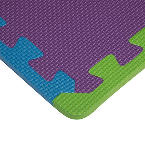 Juego de alfombrillas de espuma EVA para niños de Edukit, 12 azulejos de espuma de diferentes colores, que se conectan entre sí