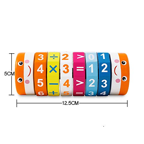 Juguete de Aprendizaje Cilíndrica Juguete Educativo Matemática de Madera Matemáticas Aritmético Juguete Niños Contando Didáctico Herramienta Inteligencia Cerebro la Desarrollo Números Símbolos