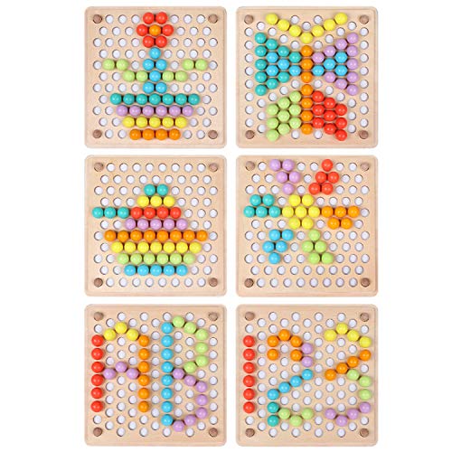 Juguetes de Madera NiñOs, Motricidad Fina, Tablero Montessori, Puzzles Infantiles Años, Juguete Educativo Montessori, EducacióN Temprana Palillos Cuentas Rompecabezas Manos Cerebro Entrenamiento